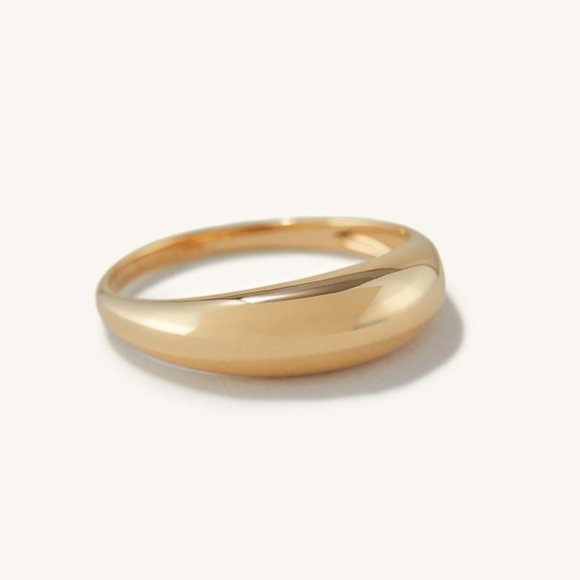 14K Gold Thin Dôme Pinky Ring (Size 3) - Picture 3 of 4